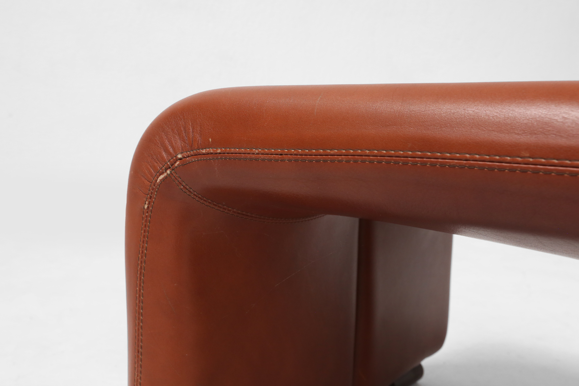 Brown leather Ottoman Coronado by Tobia Scarpa for B&B Italia, Italy ca. 1960thumbnail